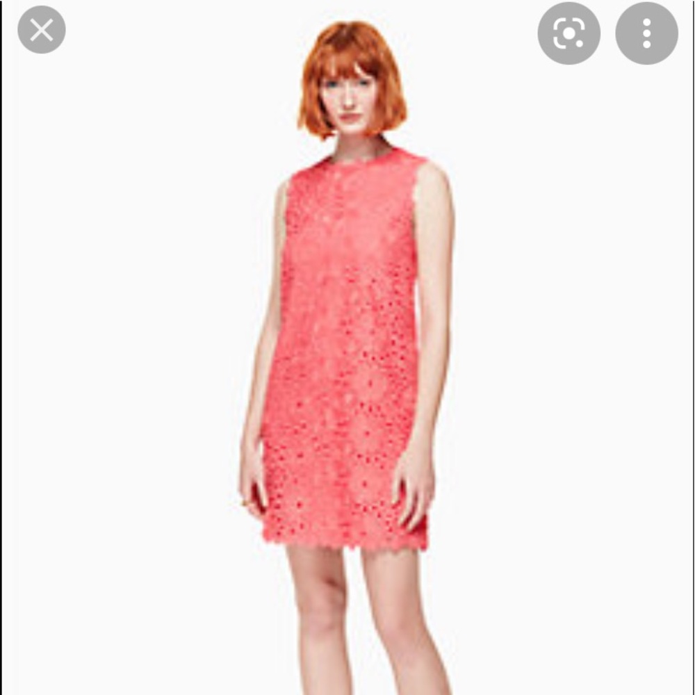Kate Spade Floral Lace Shift Dress Peach Sorbet Size 12